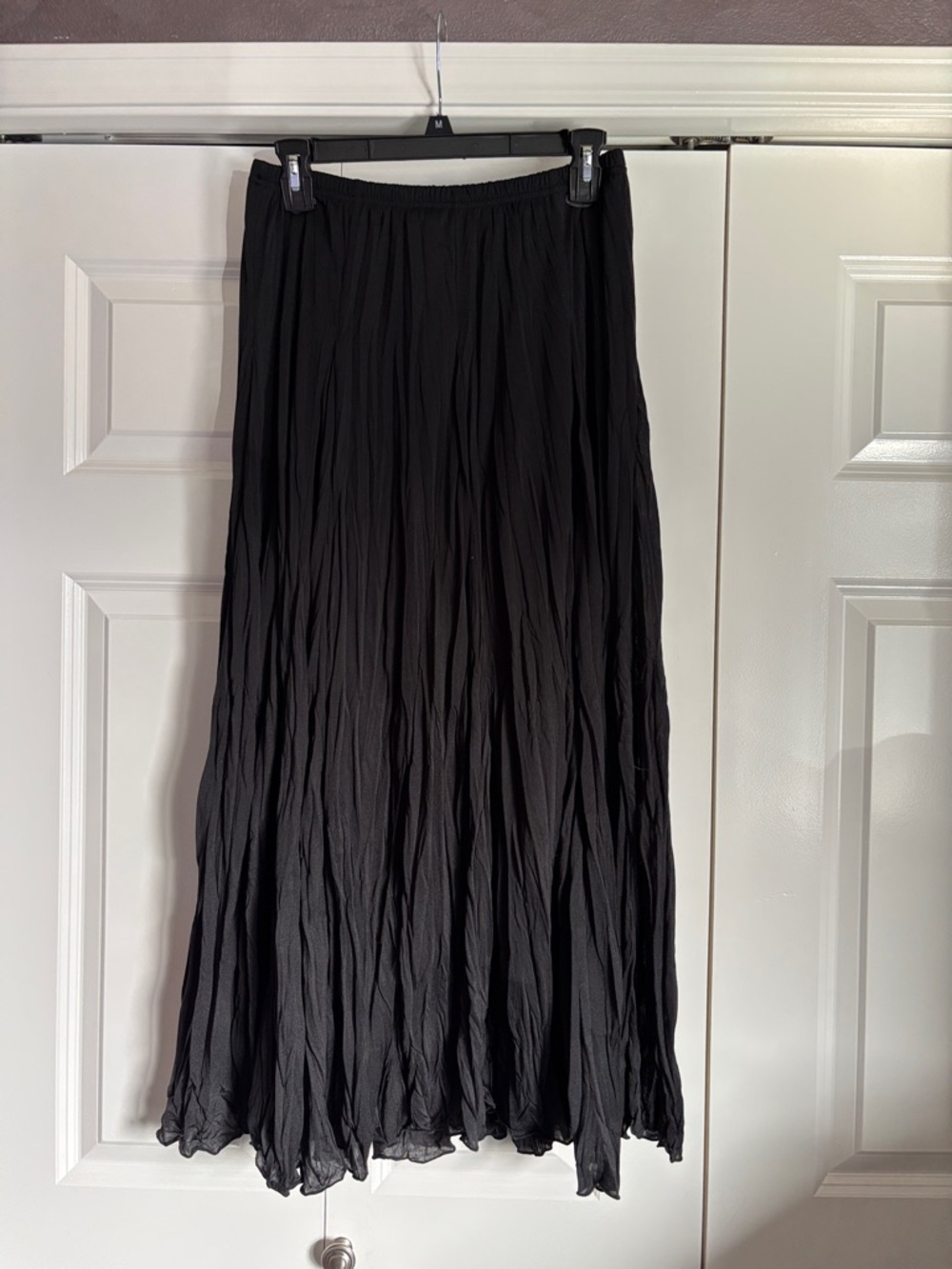Zac & Rachel Black Crinkle Maxi Skirt